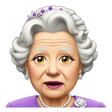 Upset queen Elizabeth sticker