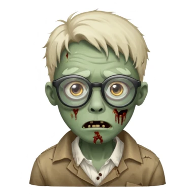 zombie with big eye glass sticker