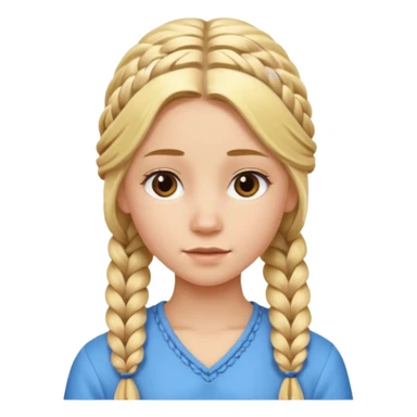 haired blonde teenage girl with braid sticker