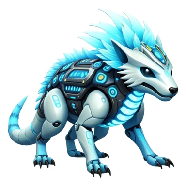 exotic tropical cyber-Protogen-Fakémon-Vernid-creature sticker