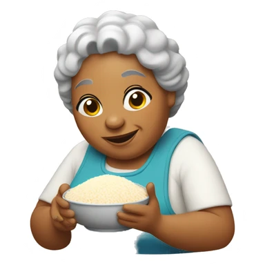 Dominican grandma eating rice  sticker