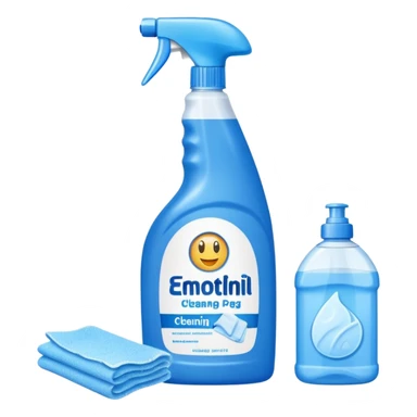 cleaning product and rag sticker