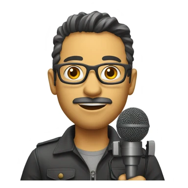 journalist with a microfon sticker