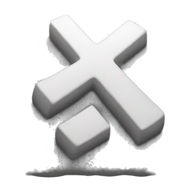 3d plus sign monotone  sticker