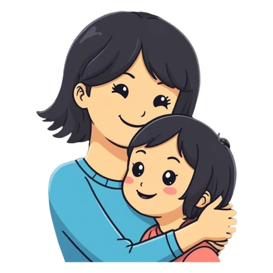 Mom and daughter sticker