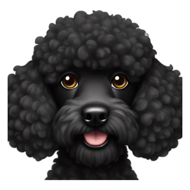 black fluffy poodle sticker