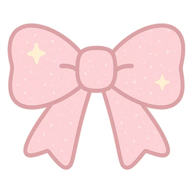 a sparkling bow with glitter details, playful and stylish sticker