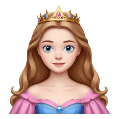 Elle fanning as princess Aurora in Maleficent but with brown hair and blue eyes sticker