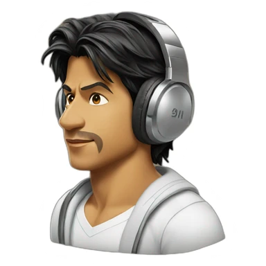 shah rukh khan with headphones sticker