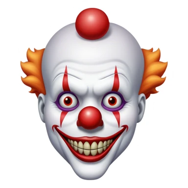 Extremely detailed image of a creepy and terrifying clown  sticker
