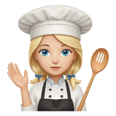 Sexy Long Blonde hair blue eyed female chef sticker