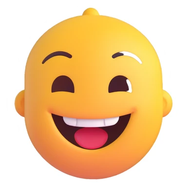 laughing face emoji, 3D Microsoft style, joyful and expressive sticker