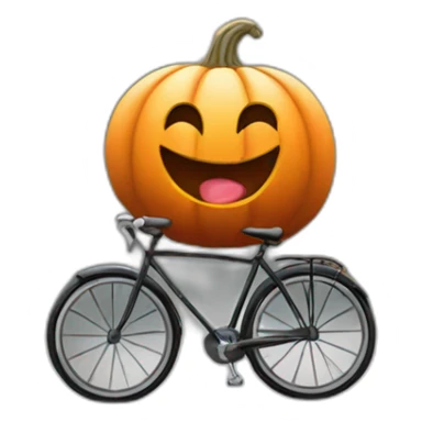 Pumpkin on a bicycle sticker