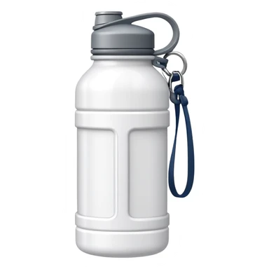 white hiking water bottle canteen with strap sticker