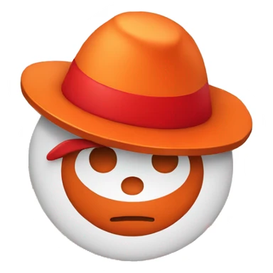 Red hat on a standard Orange clown emoji sticker