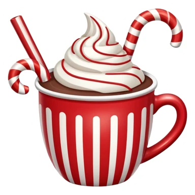 Peppermint hot cocoa with candy cane stirrer sticker