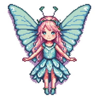 fairy with butterfly wings, pastel colors sticker