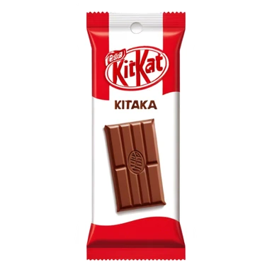 Vertical KitKat bar packaging, front view sticker