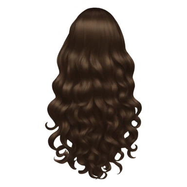 Back of hair, long wavy and brown sticker