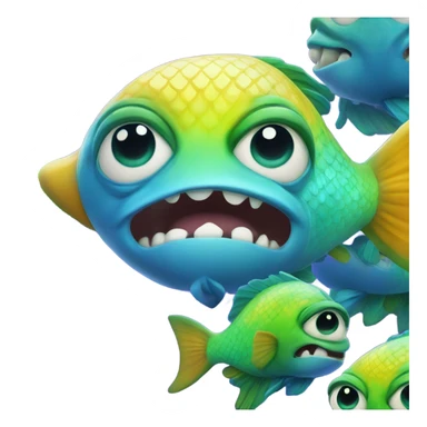 Crazy fish with tongue out sticker