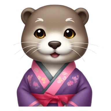 a otter face wearing traditional korean hanbok sticker