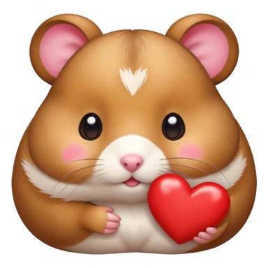 red heart hamster  kawaii sticker