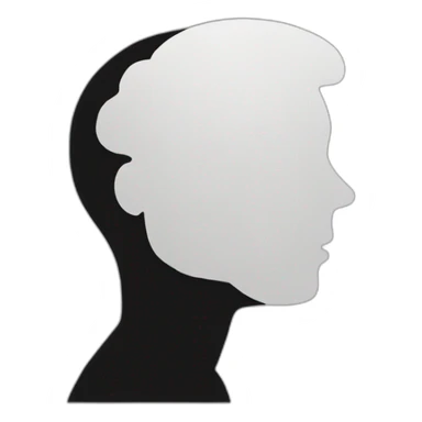 silhouette of a person, question mark on their face  sticker