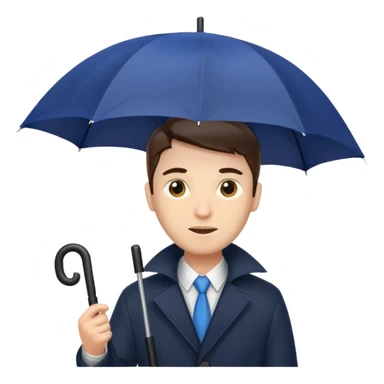man holding umbrella sticker