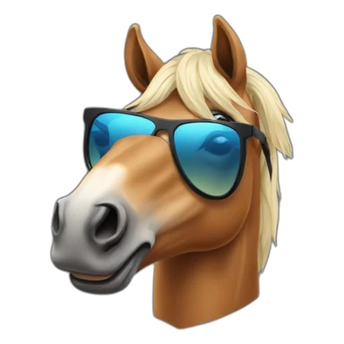 Horse with sunglasses sticker