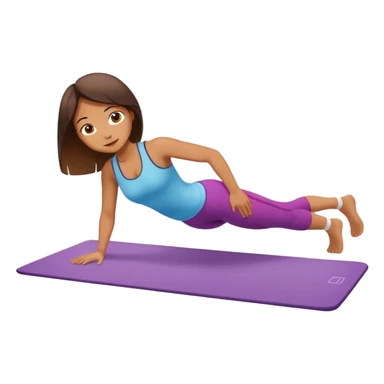 girl is doing plank on the mat sticker