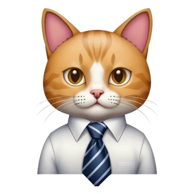 cat wearing a big necktie sticker