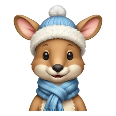 Winter themed kangaroo  sticker