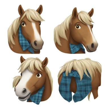 Horse wearing a flannel jacket sticker