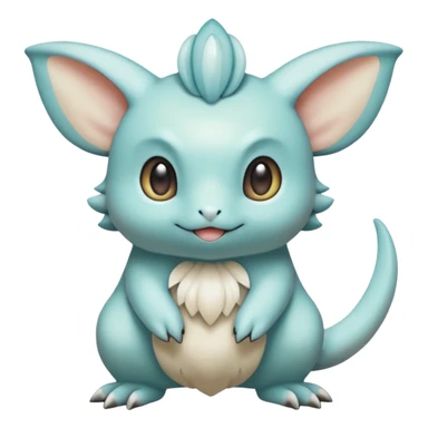 White soft natural realistic romantic vintage antique divine beautiful elegant pretty precious cute young youthful  Fakémon-Pokémon-hybrid-creature sticker