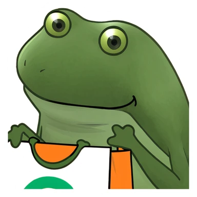 Ulta shopping bag that is orange that a swirly green top sticking out of it sticker