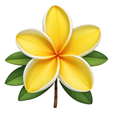frangipani floweryellow and white sticker
