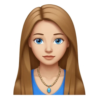 a woman in her 30´s, light skin with medium brown straight hair, long hair. blue eyes. No eyeglasses. sticker