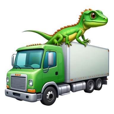 semi truck driven by lizard sticker
