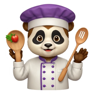 chef panda colorful chef costume sticker