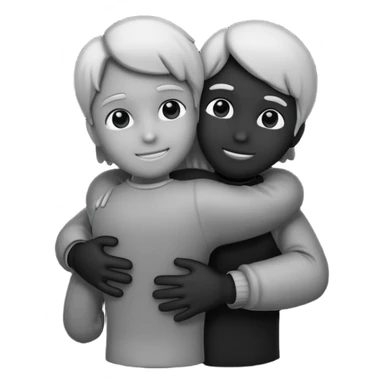 A hug emoji, but gender-neutral. A silhouette. sticker
