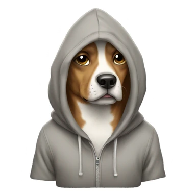 dog wear a hoodie sticker