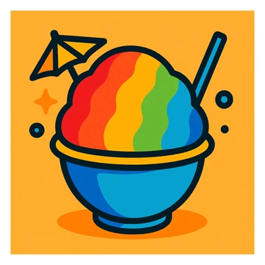 shave ice with a little umbrella, playful and fun sticker