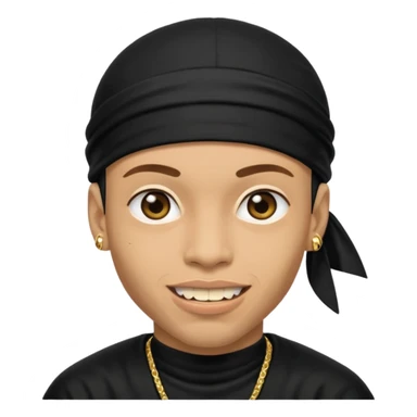 lightskin man with a black durag and grillz sticker