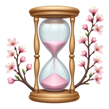 White pastel and white Cherry Blossom hourglass sticker