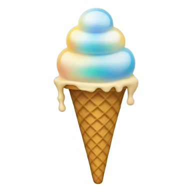 opal Crystal ice cream scoop on gold waffle cone sticker