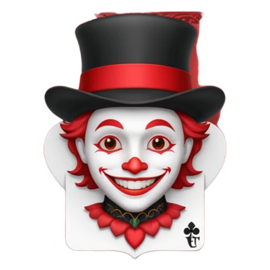 playing card joker of hearts sticker