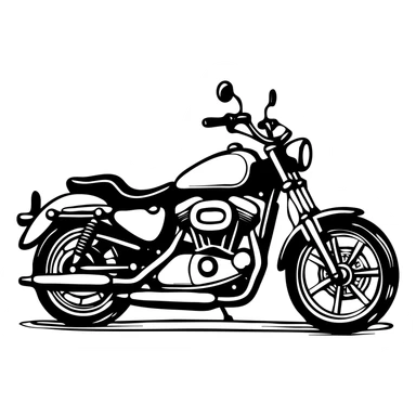 sketch of motorcycle with details sticker