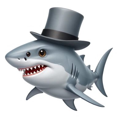 shark with tophat sticker