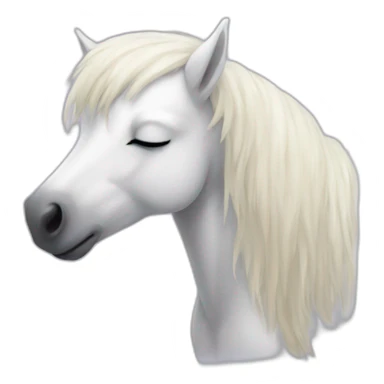 White pony sleep sticker