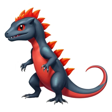 Colorful Dark Shiny Exotic Salandit-Charmeleon-Quilava-Fakémon-hybrid-creature (full body)  sticker